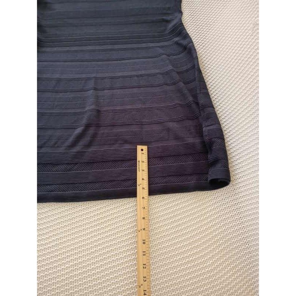 Lane Bryant‎ Plus Size 22/24 Navy Blue Textured Stripe Rayon Knit Scoop Dress - Picture 7 of 11